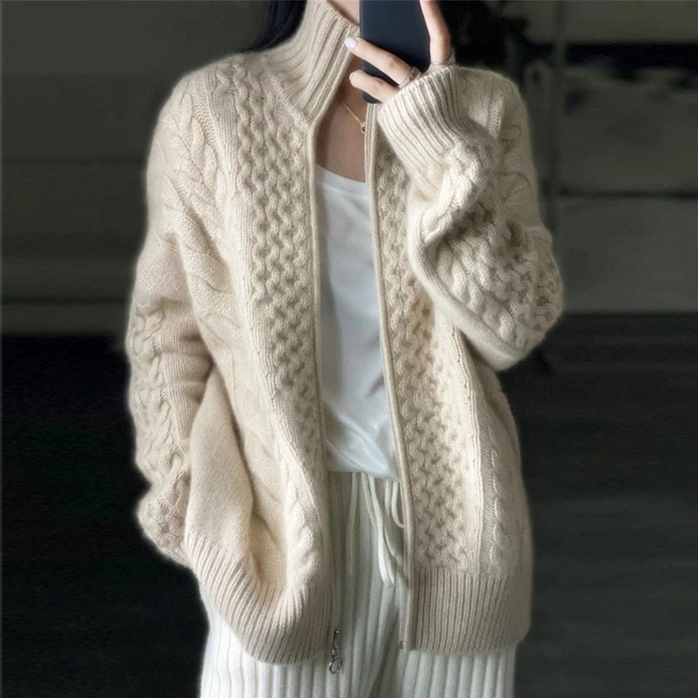 Mirabelle I Cardigan with High Neckline