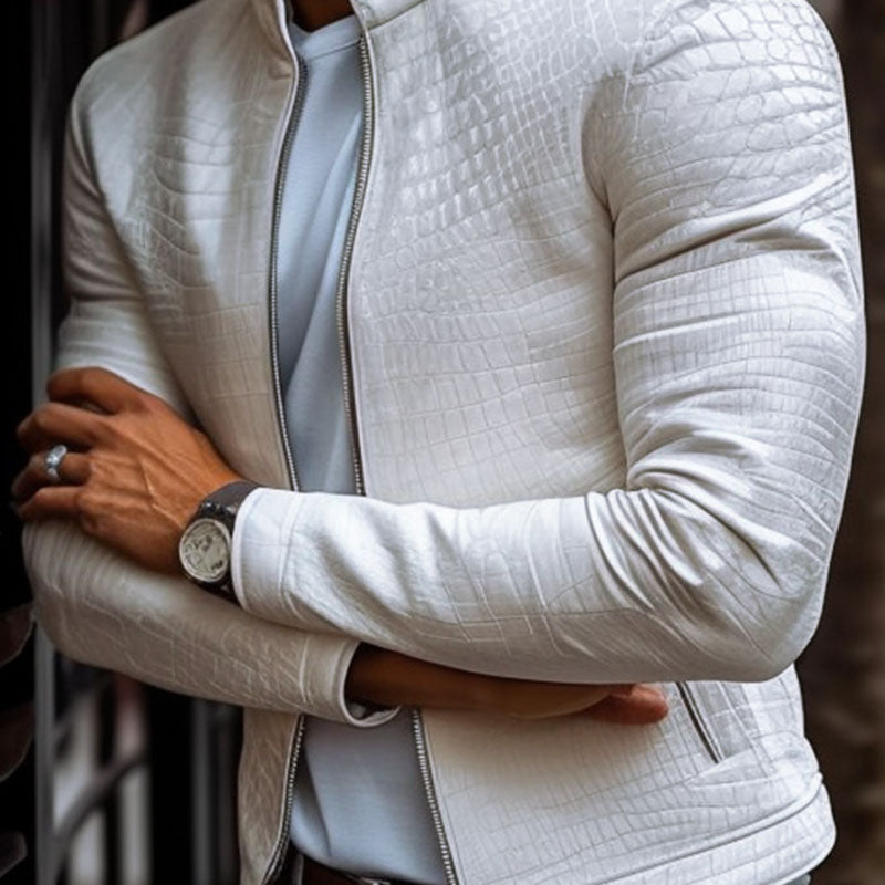 Mason Stone-Tone Leather Jacket