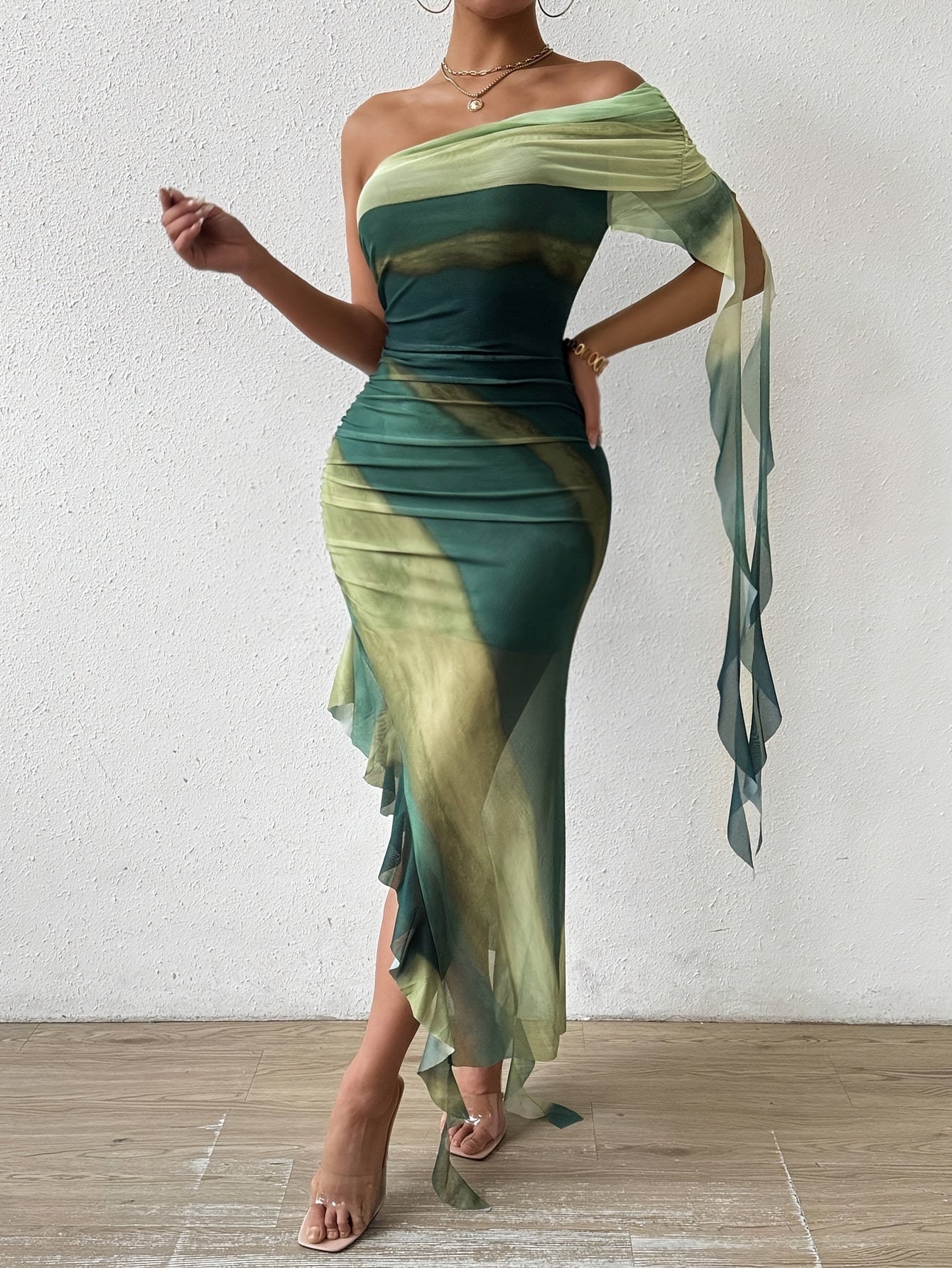 Sophia | Off-Shoulder Asymmetrical Hem Dress