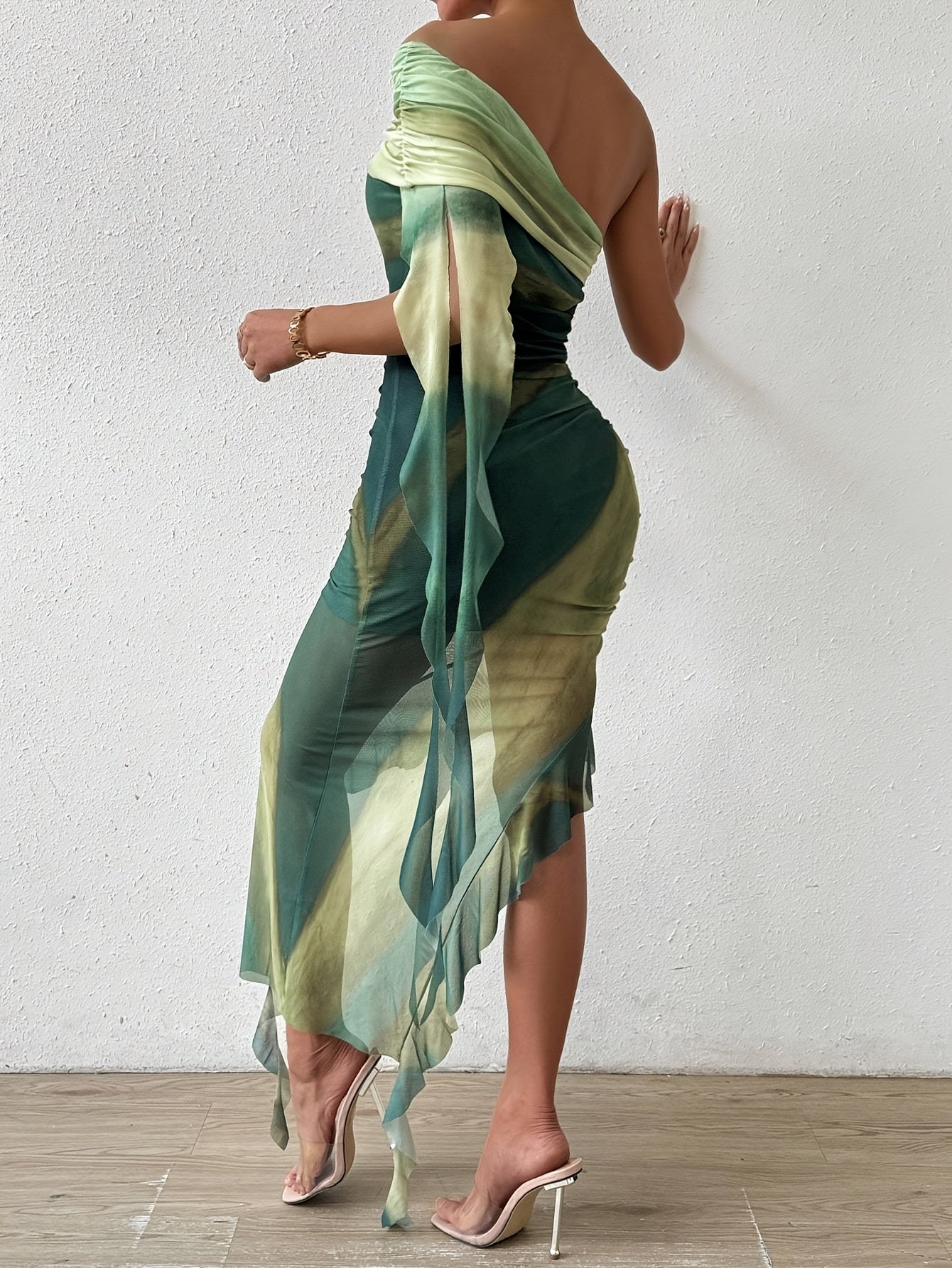 Sophia | Off-Shoulder Asymmetrical Hem Dress