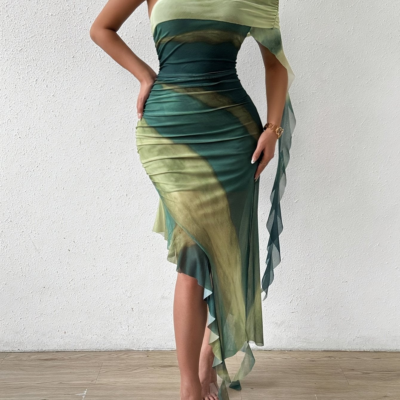 Sophia | Off-Shoulder Asymmetrical Hem Dress