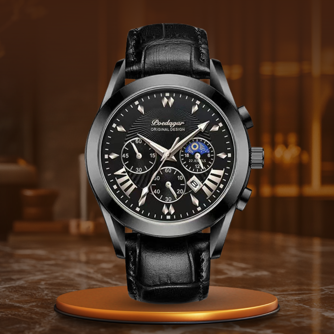 Sleek Leather Band Luxury Watch