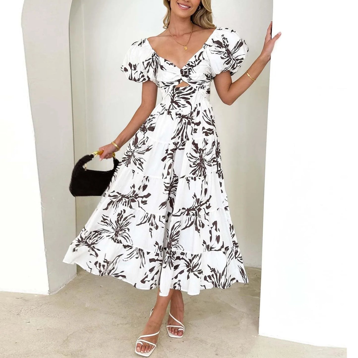 Mira | V-Neck Floral Formal Maxi Dress
