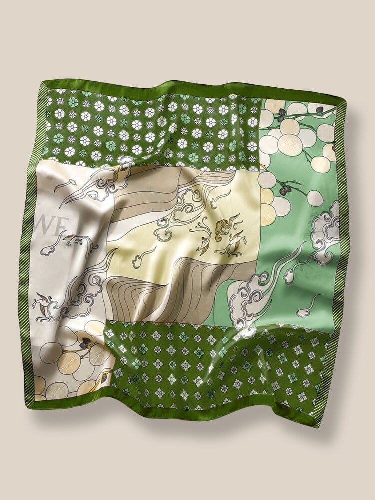 Stylish Printed Square Silk Scarf