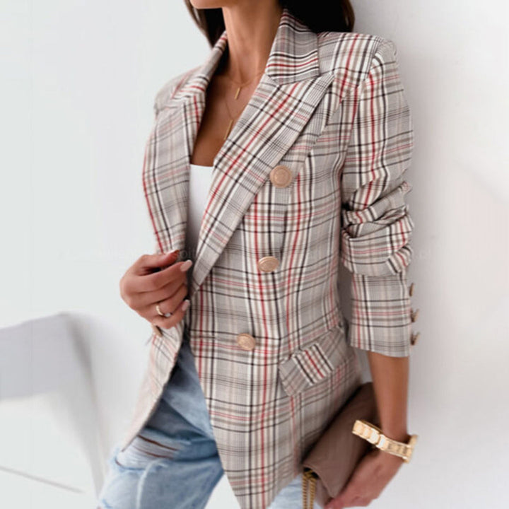 Luna – Tailored Wool-Blend Plaid Blazer