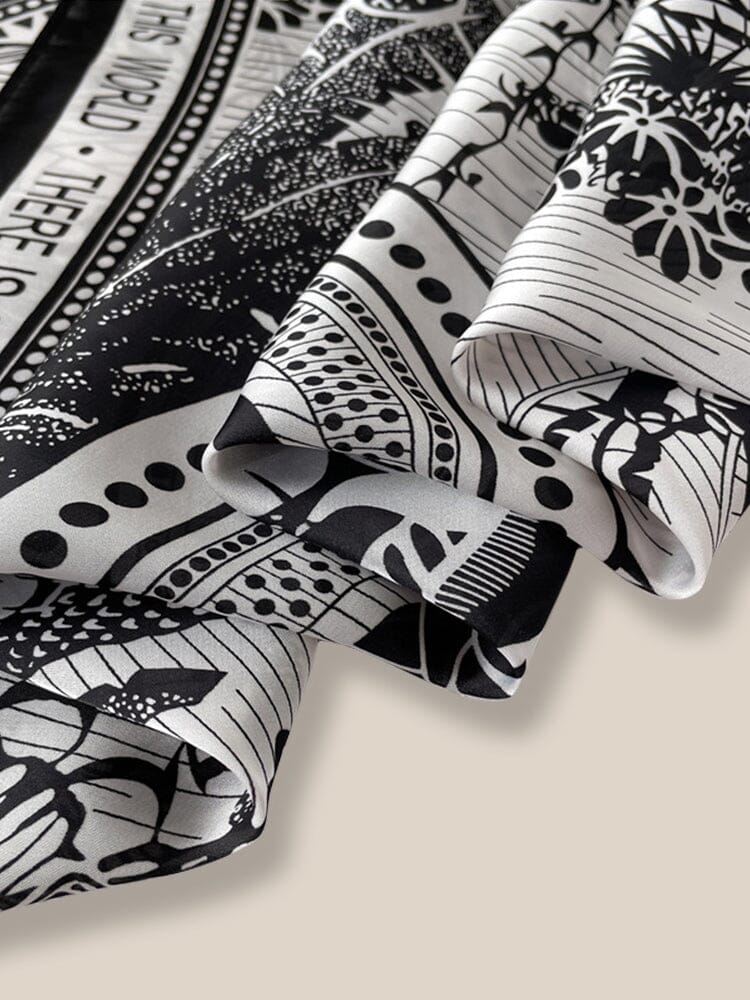 Stylish Printed Square Silk Scarf