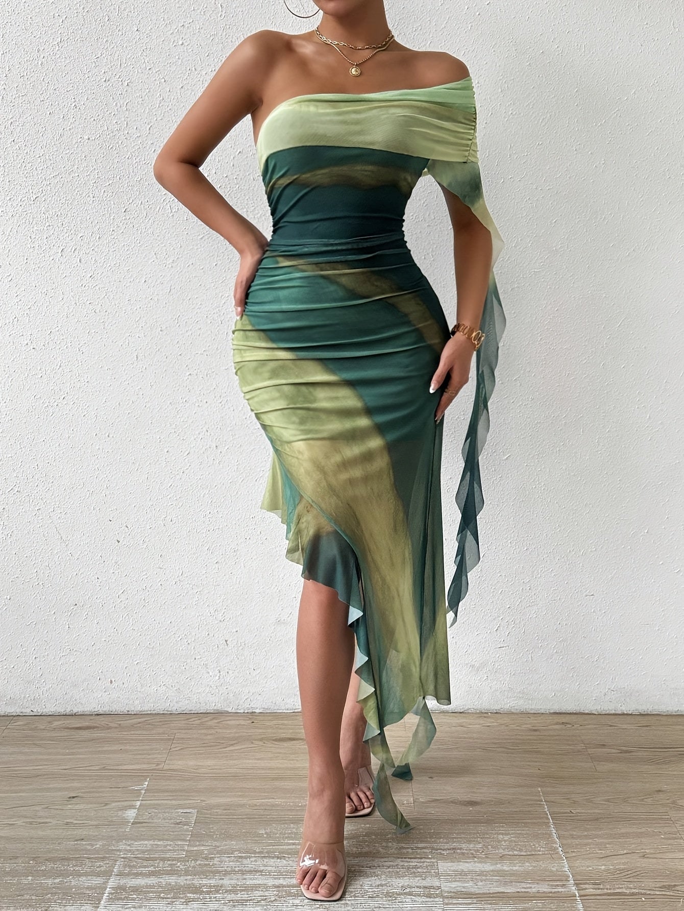 Sophia | Off-Shoulder Asymmetrical Hem Dress