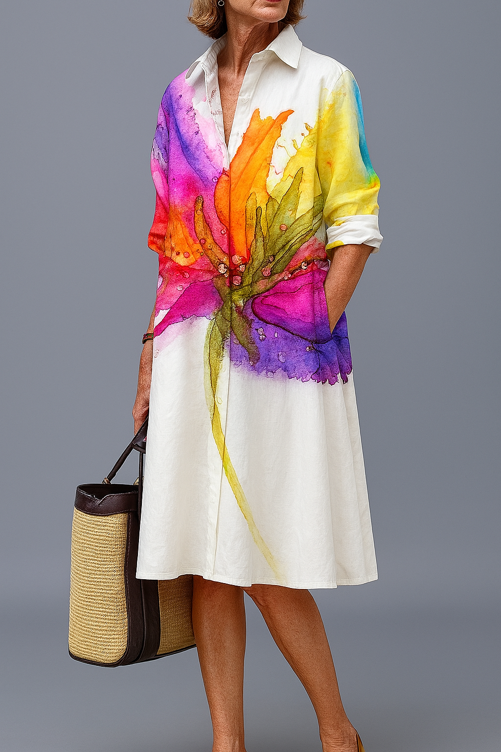 Doris – Luxury Midi Dress for Effortless Summer Comfort