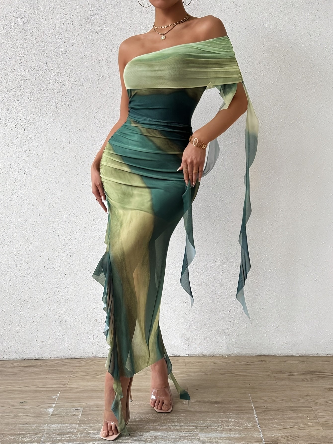 Sophia | Off-Shoulder Asymmetrical Hem Dress