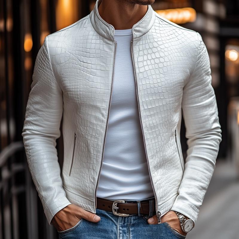 Mason Stone-Tone Leather Jacket