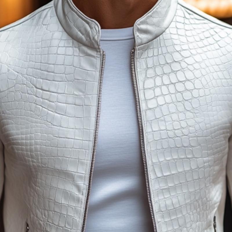 Mason Stone-Tone Leather Jacket