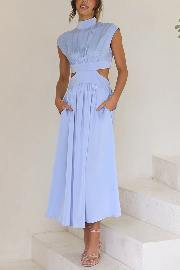 Quincy | Midi Dress Featuring Cut-Outs and Pockets