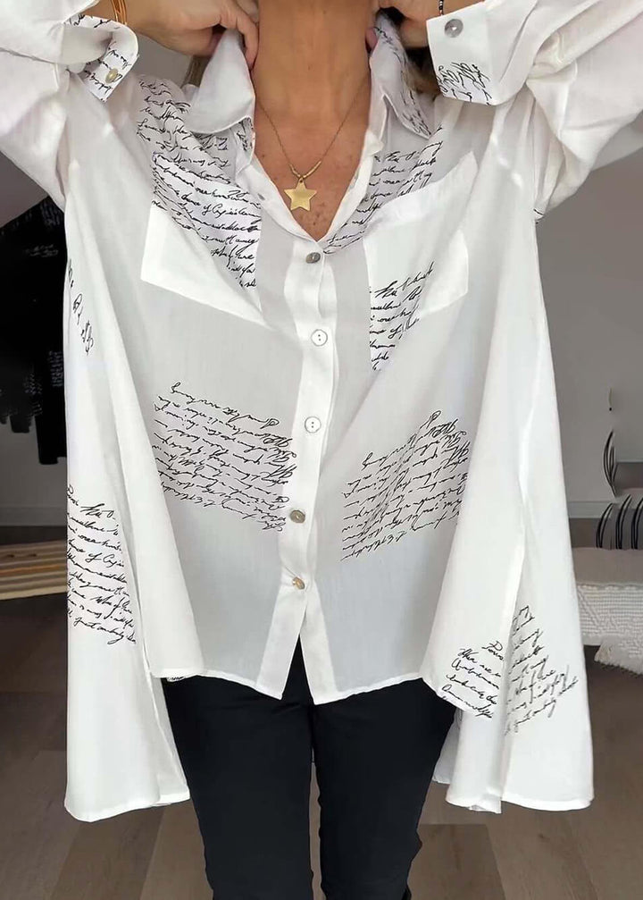 Olivia™ - Elegant Letter Print Shirt