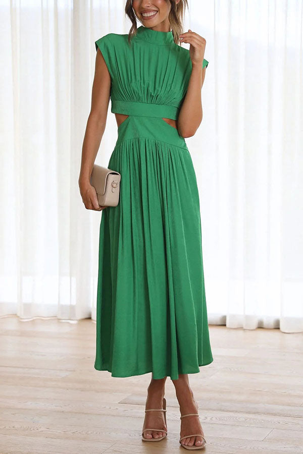 Quincy | Midi Dress Featuring Cut-Outs and Pockets