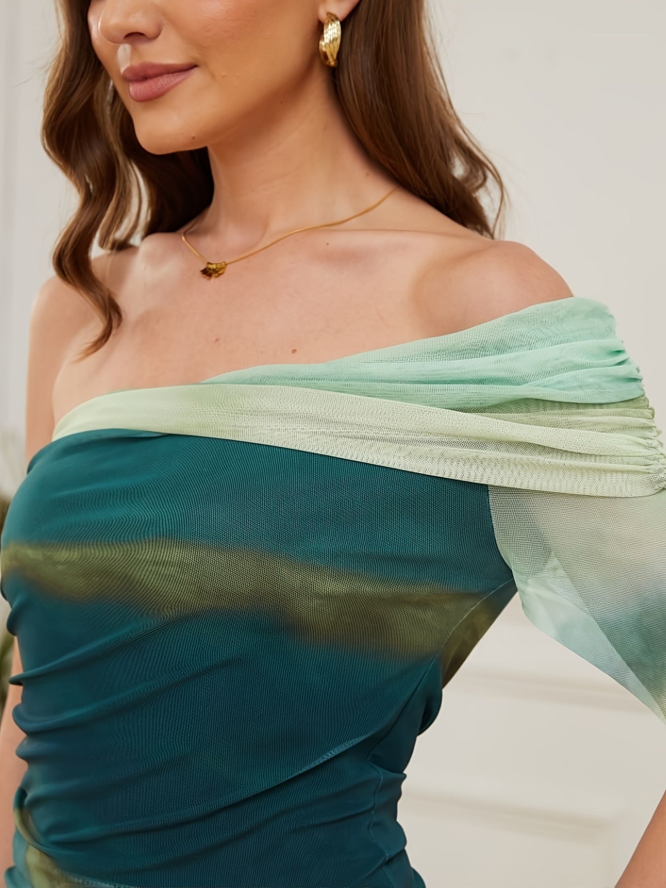 Aurelia | Off-Shoulder Ruffle Mesh Dress