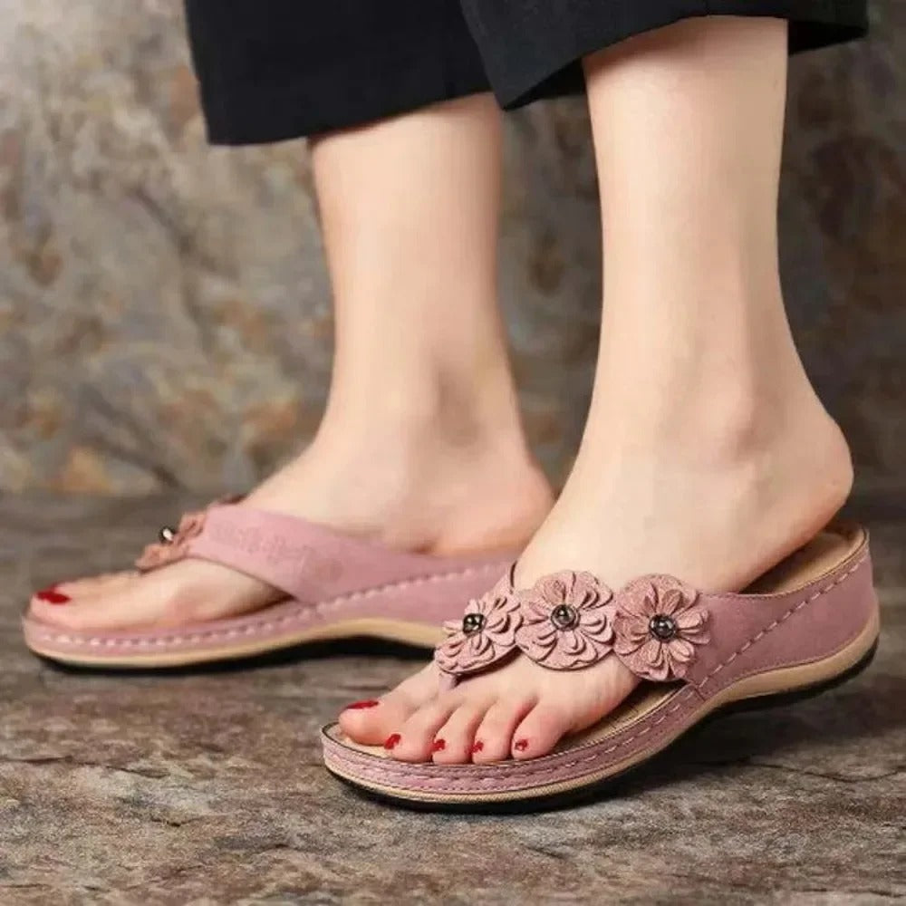 Aria™ - Orthopedic Flowers Clip Toe Sandals