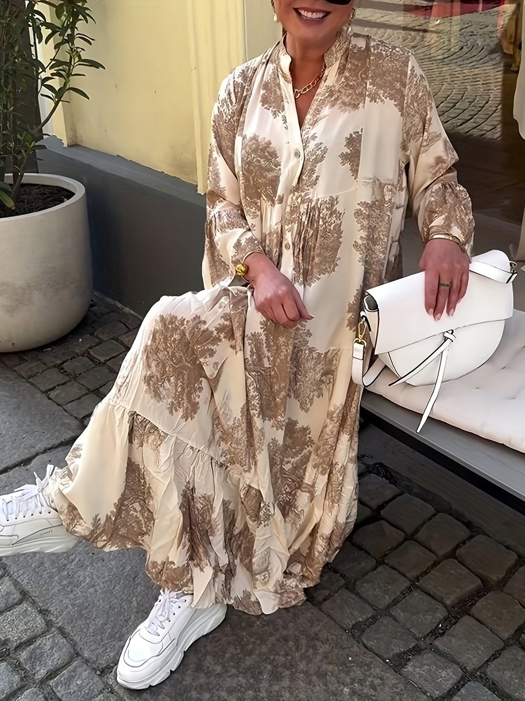 Hannah - Stylish Floral Print Casual Dress