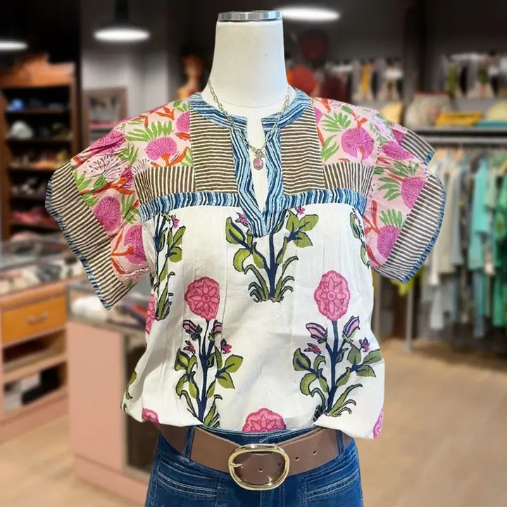 Angelina | Embroidered Boho Blouse