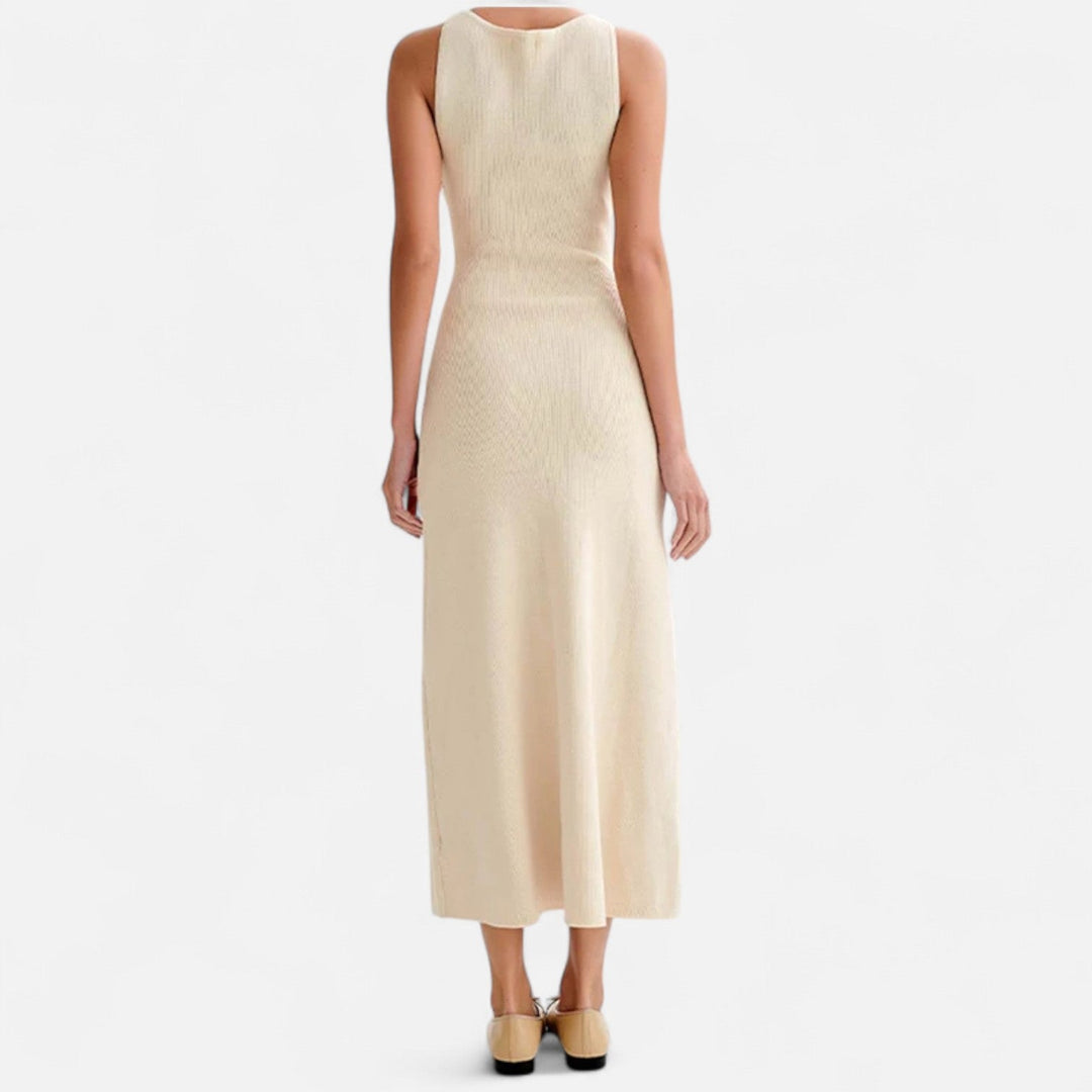 Maxim| Knitted Maxi Dress with Round Neck