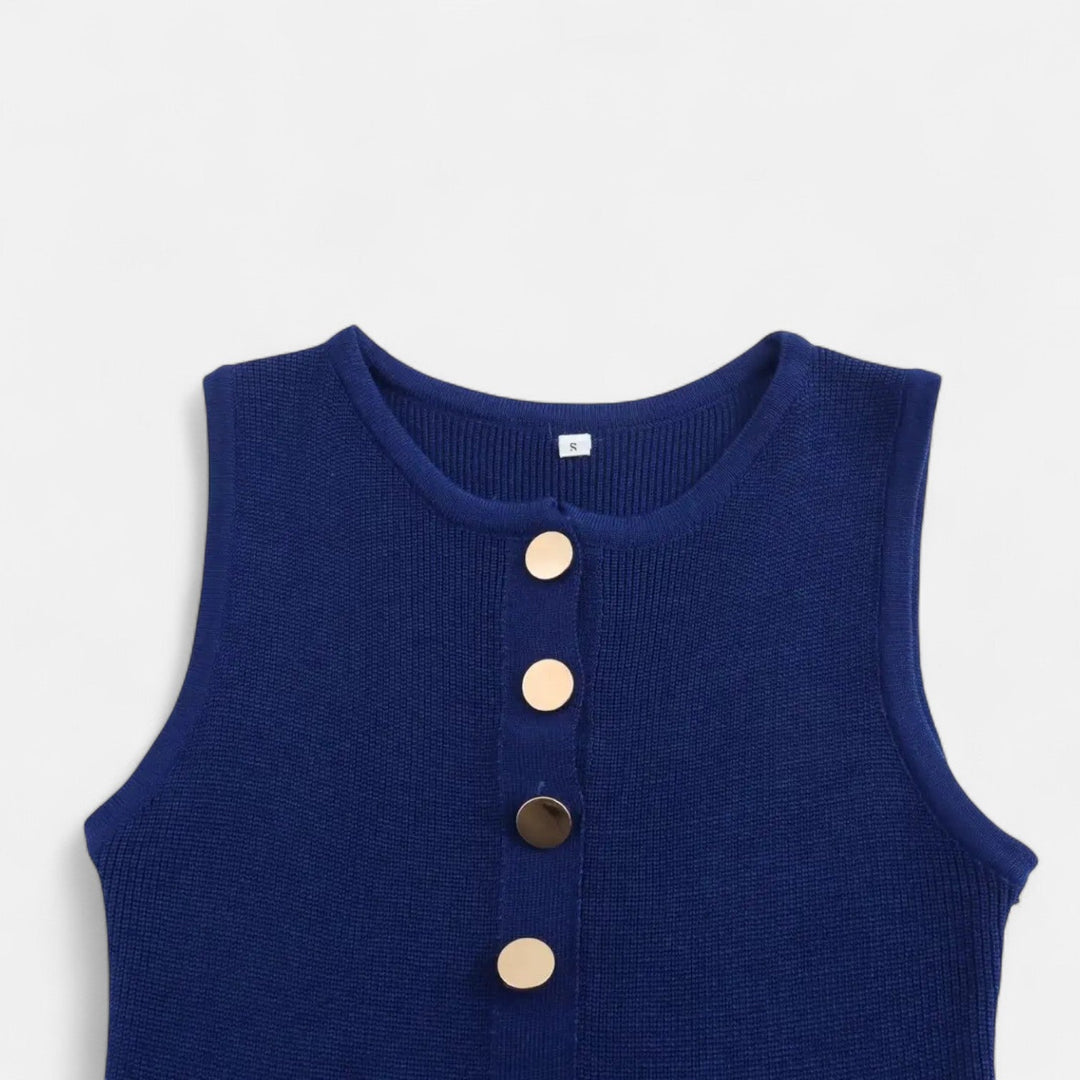 Maxim| Knitted Maxi Dress with Round Neck
