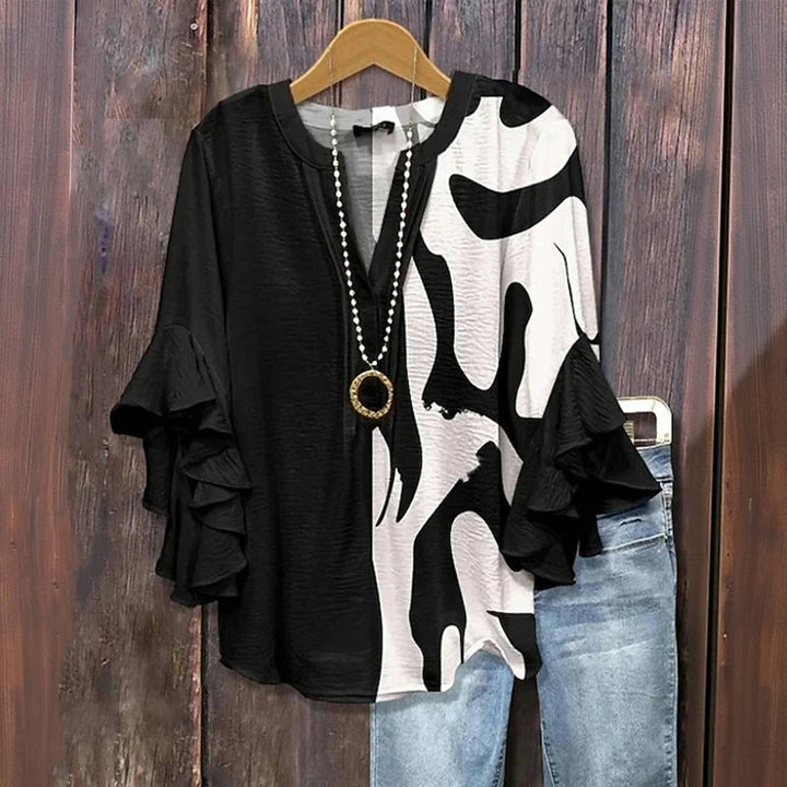 Casual Colour Block Blouse