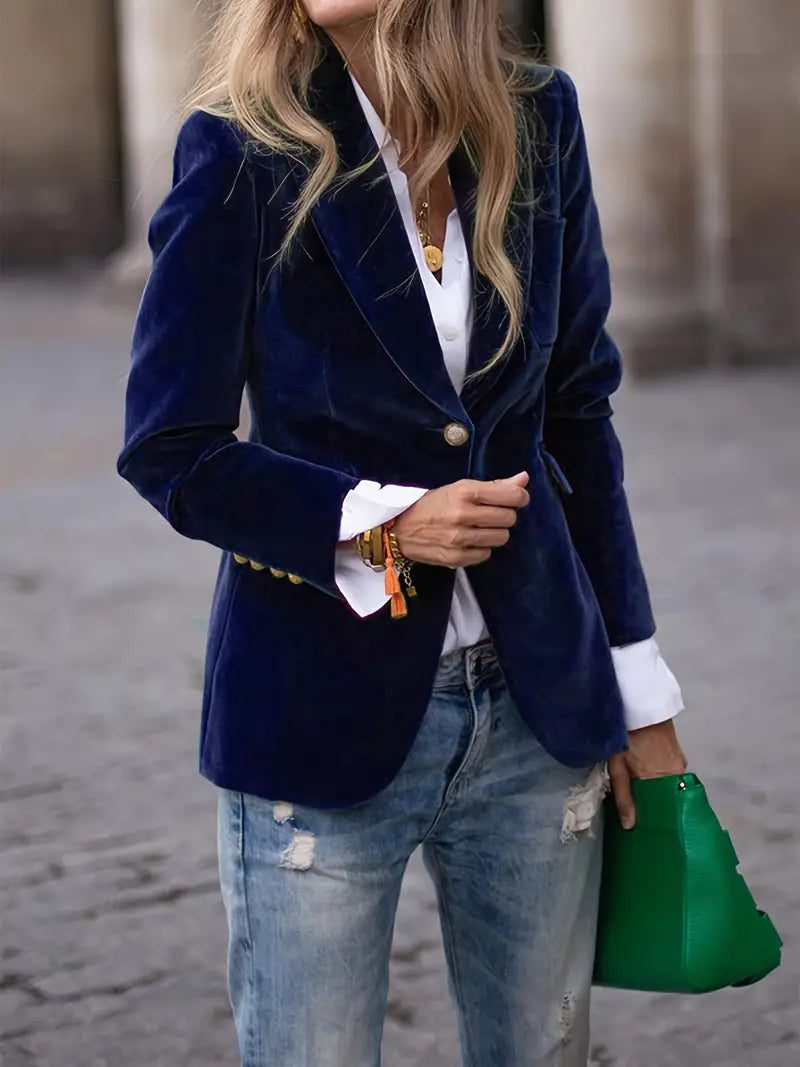 Violette I Tailored Blazer with Gold Buttons