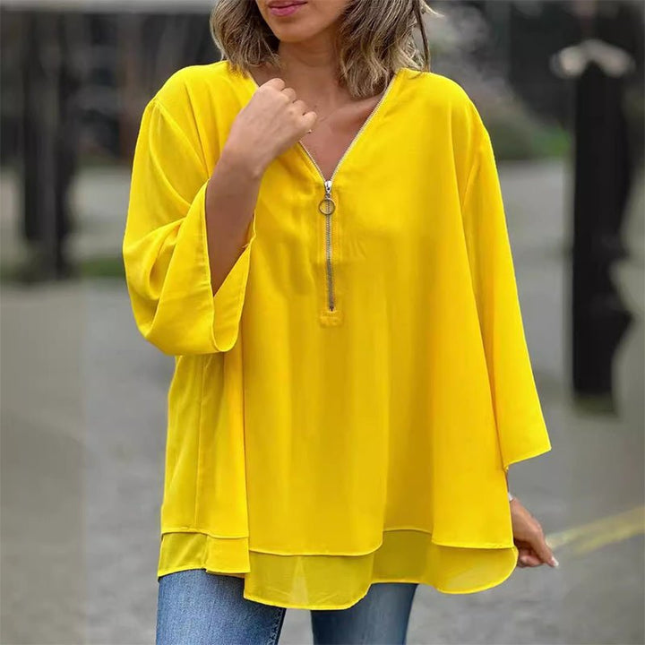 Lorelai™ | Women’s Chiffon Zipper Blouse