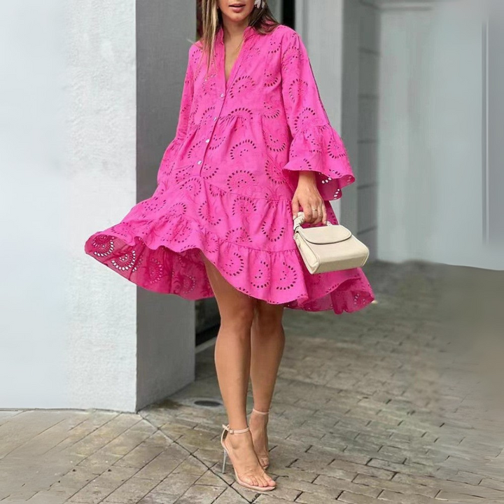 Cindy | Embroidered Tiered Mini Dress