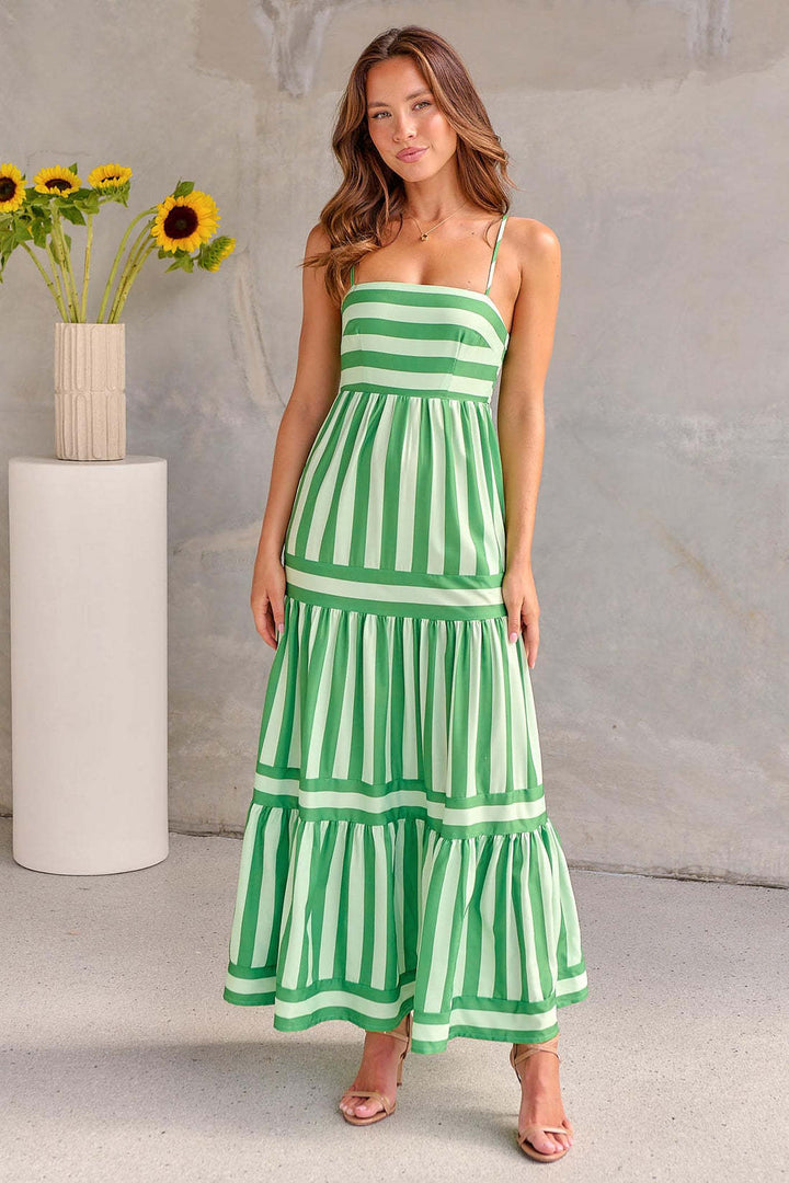 Mia | Striped Maxi Dress with Straps and Pockets