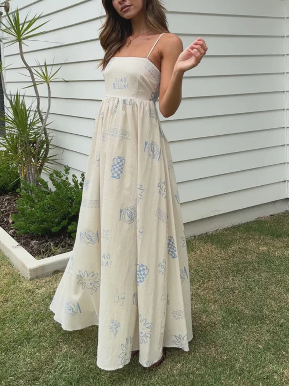 Avery - Maxi Dress With Mediterranean Print