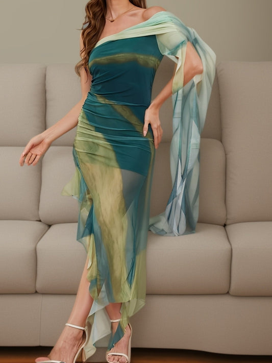 Aurelia | Off-Shoulder Ruffle Mesh Dress