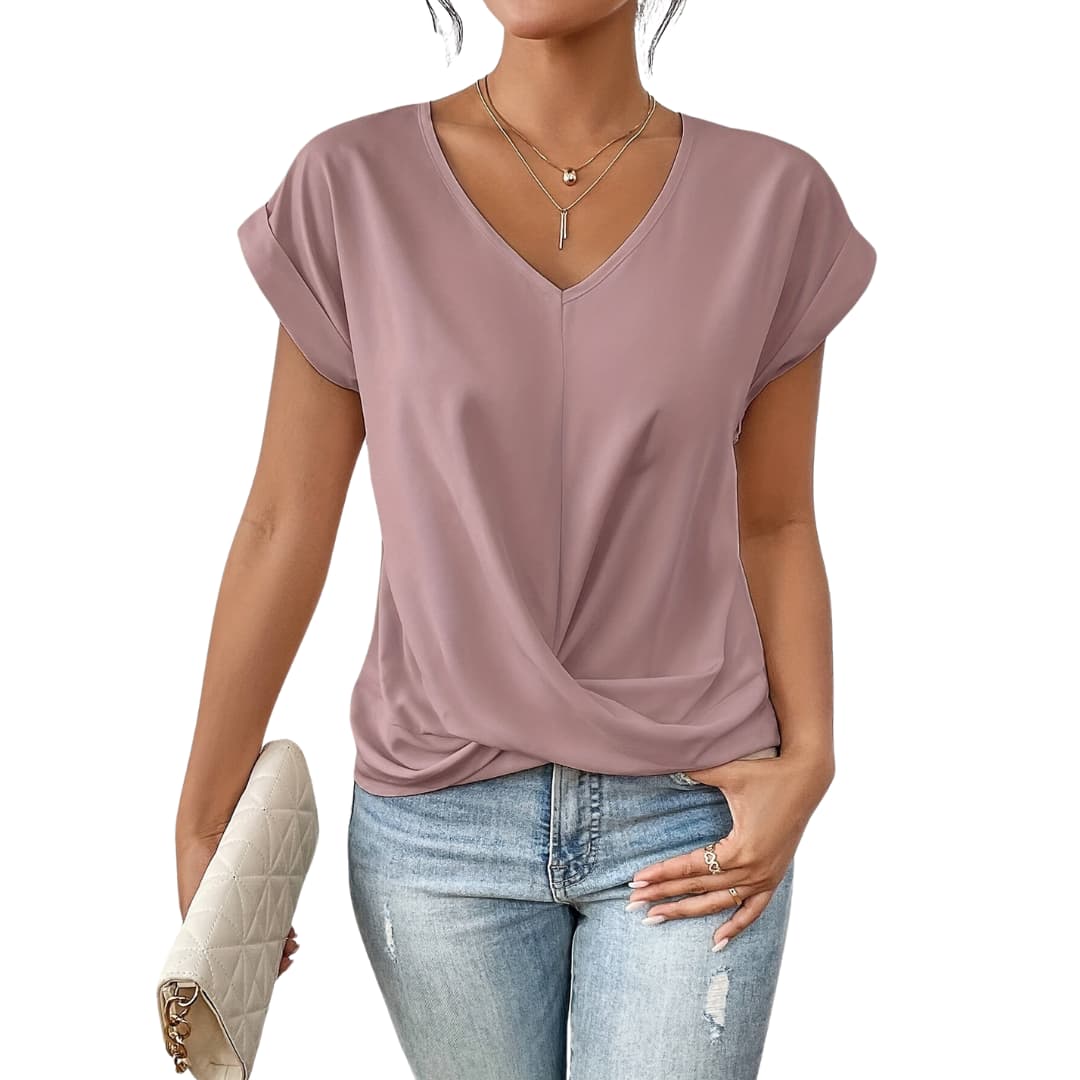 Clara | Twist Front V-Neck Top