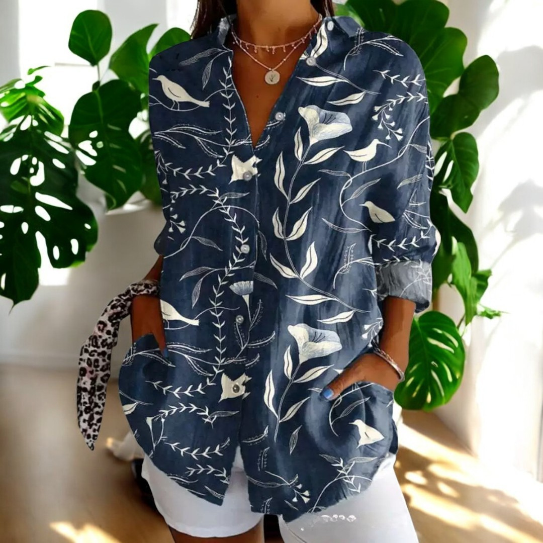 Carla™ | Vintage Floral Print Blouse