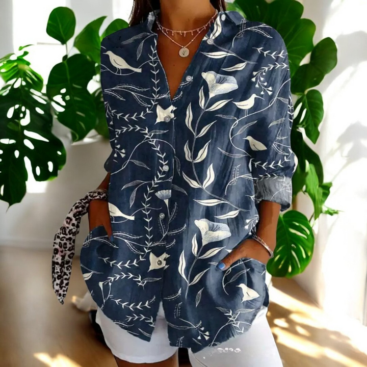 Carla™ | Vintage Floral Print Blouse