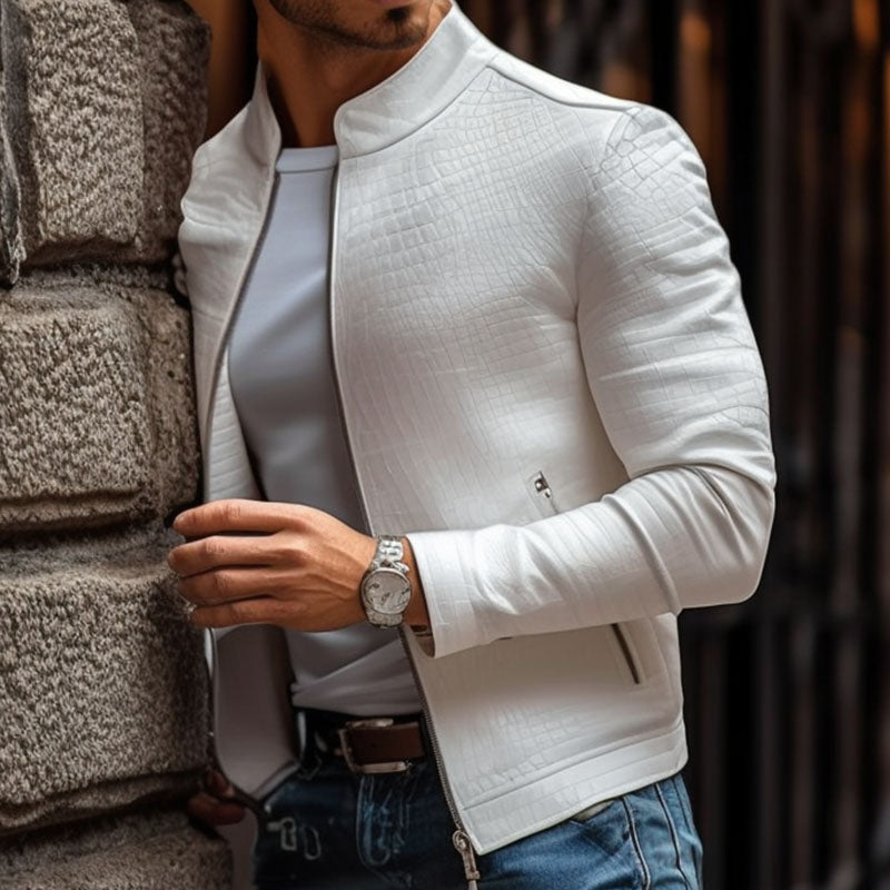 Mason Stone-Tone Leather Jacket