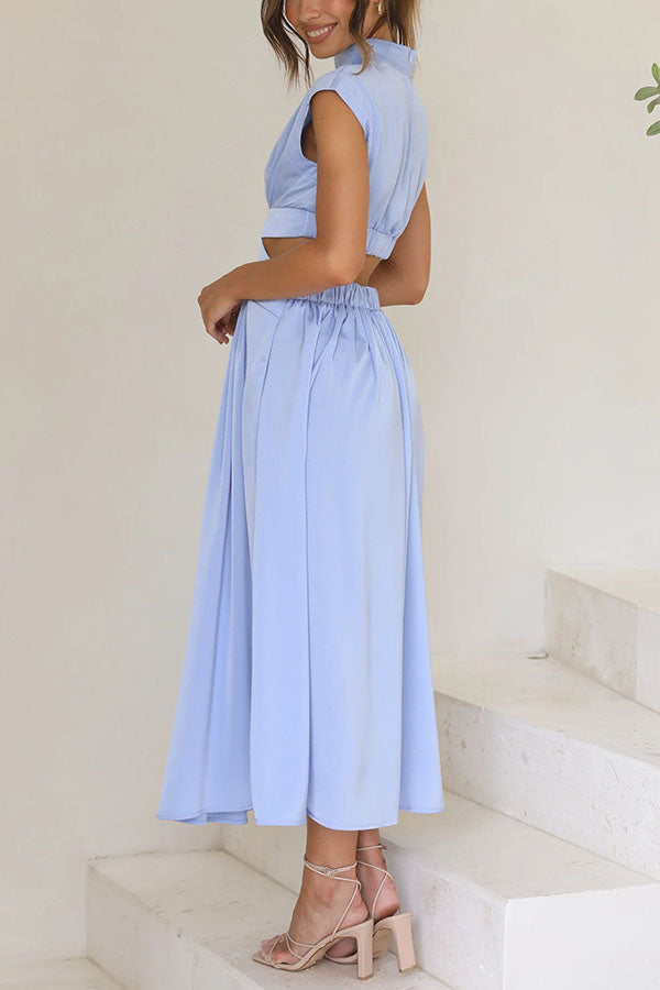 Quincy | Midi Dress Featuring Cut-Outs and Pockets