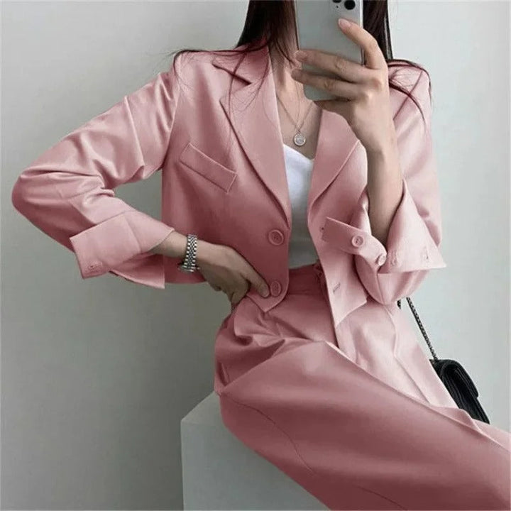 Luna™ - Chic Cropped Blazer Set