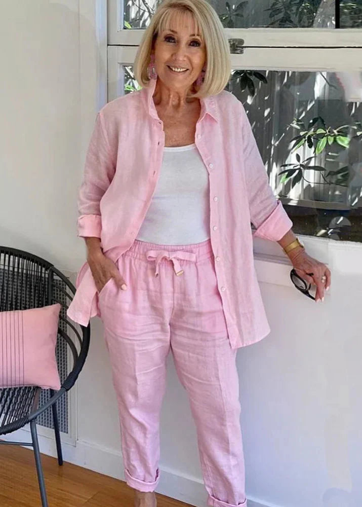 Scarlett™ - Comfortable Long Sleeve Blouse And Pants Set