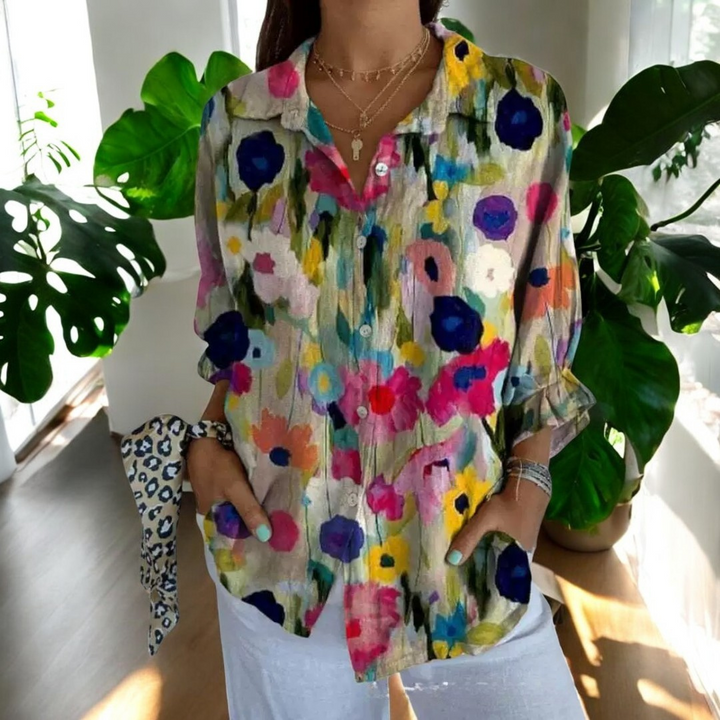 Carla™ | Vintage Floral Print Blouse