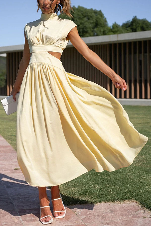 Quincy | Midi Dress Featuring Cut-Outs and Pockets