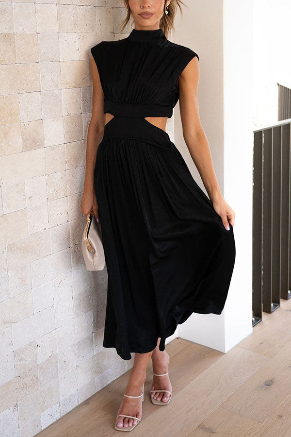 Quincy | Midi Dress Featuring Cut-Outs and Pockets
