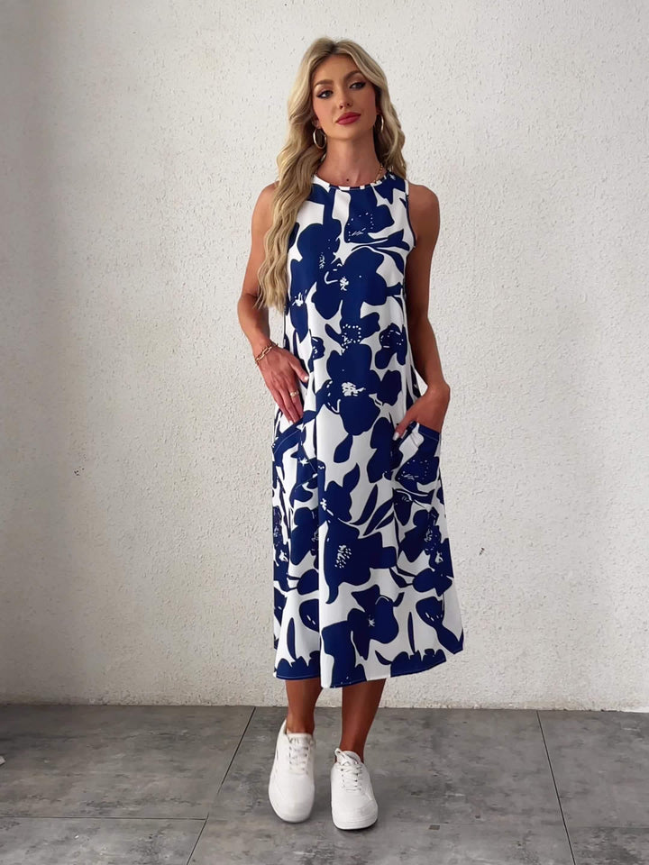 Aria - Elegant Floral Dress with Pockets