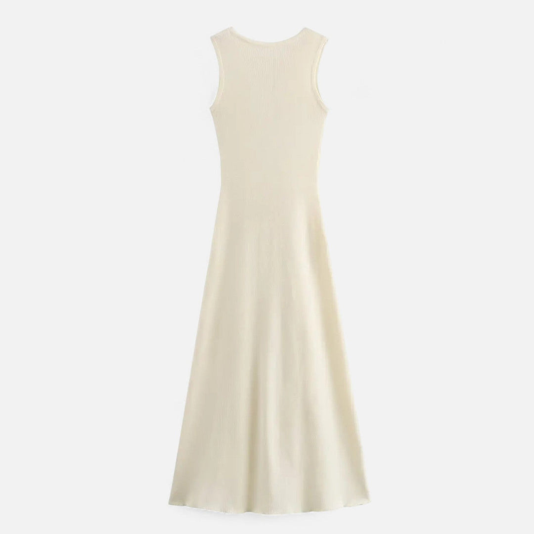 Maxim| Knitted Maxi Dress with Round Neck