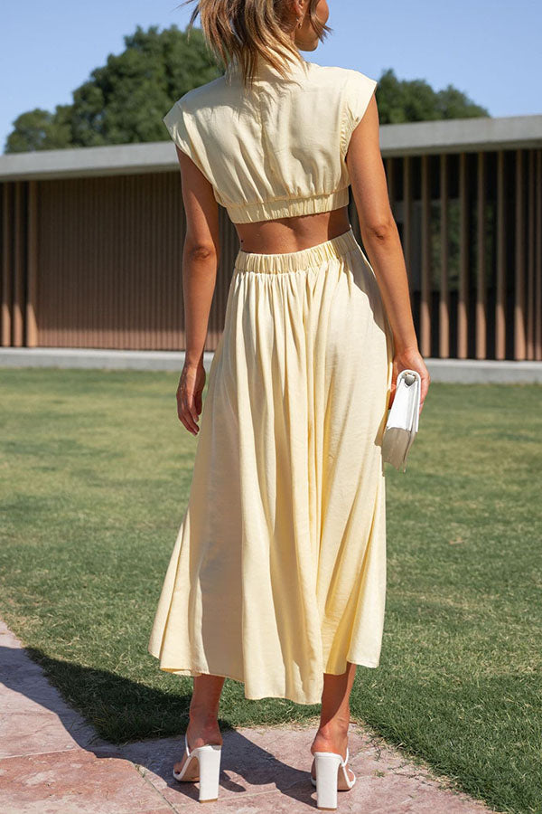 Quincy | Midi Dress Featuring Cut-Outs and Pockets