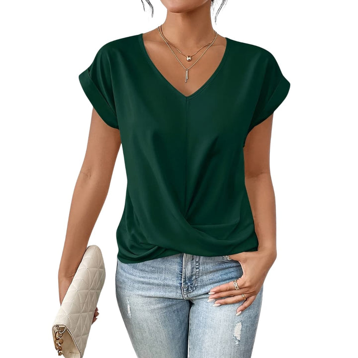 Clara | Twist Front V-Neck Top