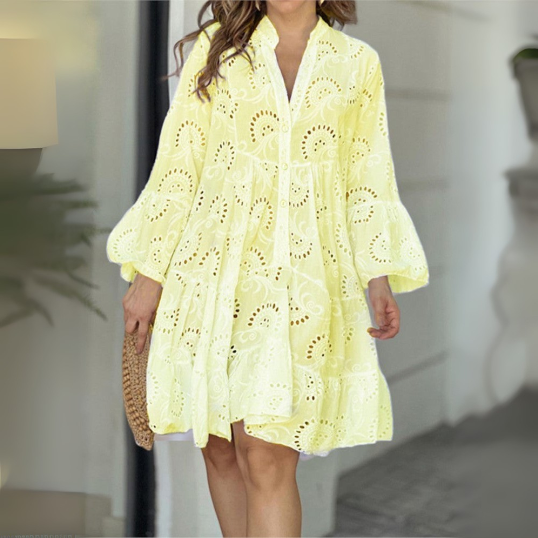 Cindy | Embroidered Tiered Mini Dress