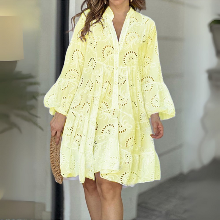 Cindy | Embroidered Tiered Mini Dress
