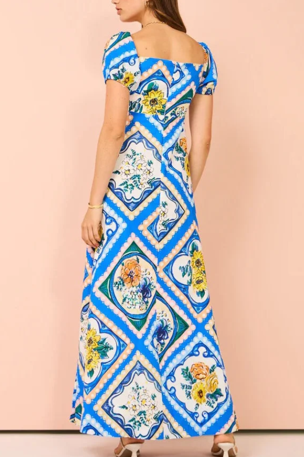 Lemony - Printed Long Summer Dress