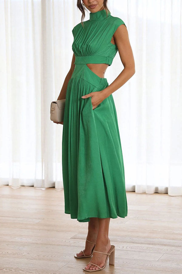 Quincy | Midi Dress Featuring Cut-Outs and Pockets