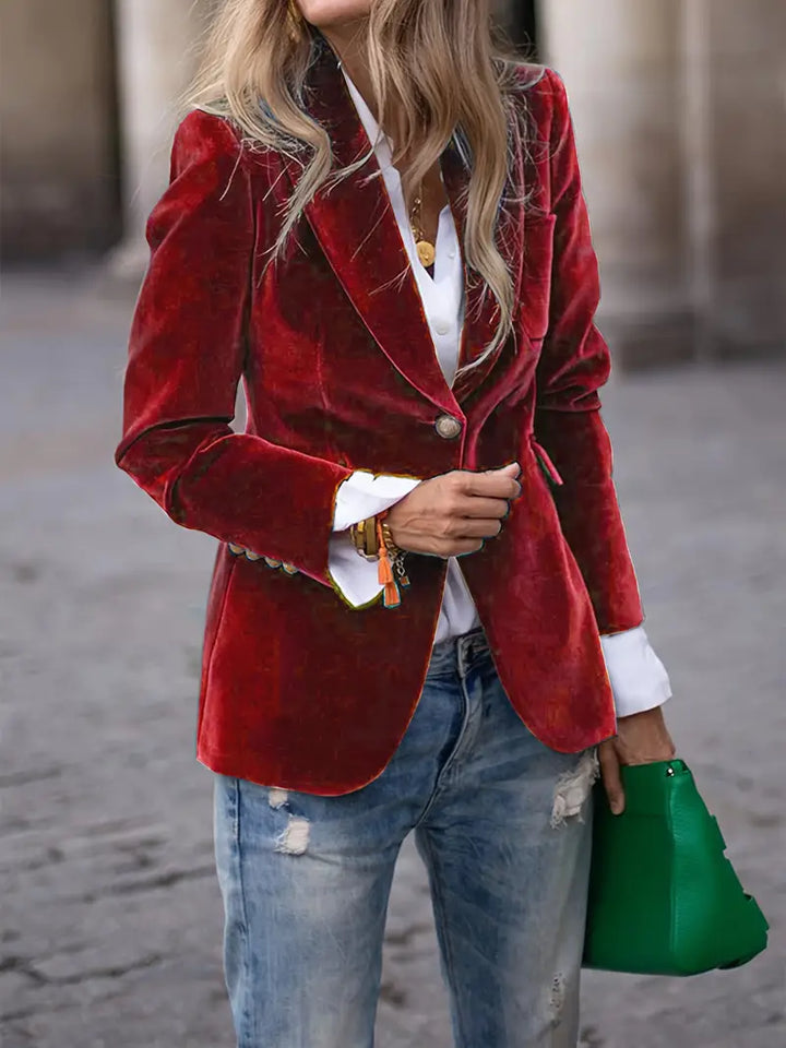Violette I Tailored Blazer with Gold Buttons